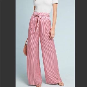 🆕NWT silky Anthropologie wide leg striped pants